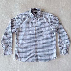 J. Crew Long-Sleeve Button Down Shirt (off-white with blue and green)
